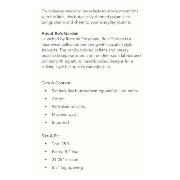 NWOT Anthropologie RO’s Garden Lounge Set in Floral Viola  Size XSmall - Picture 16 of 16